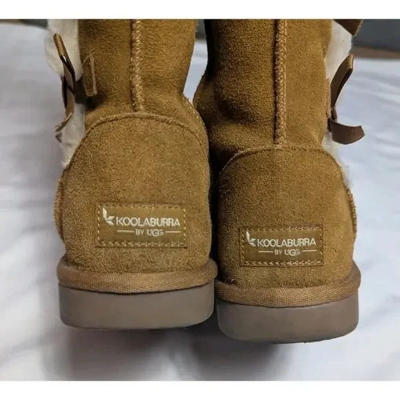 Koolaburra by UGG Chestnut Victoria Tall Bow Boots Tan Size 5 Fits 6 Or 6.5 - Picture 5 of 10